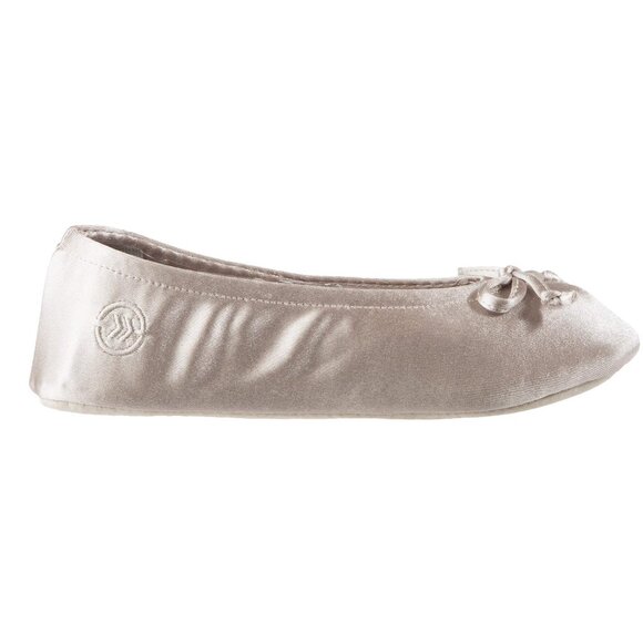 No Box Isotoner Women's Satin Ballerina Slipper Sand Tan Size S (5-6) $40 1C441 - Picture 4 of 4